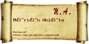 Márián Abiáta névjegykártya